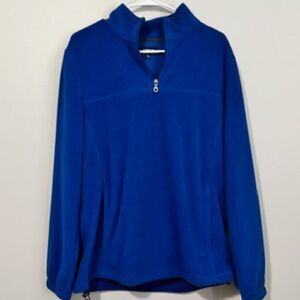 Woman's Croft & Barrow 1/4 Zip Up Long Sleeve Sweatshirt Color Blue Size Medium